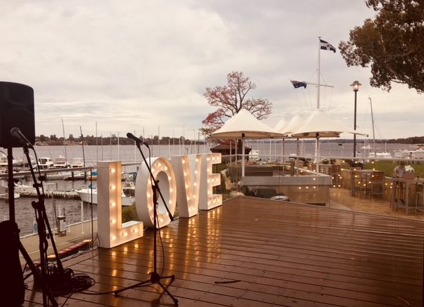 After soundcheck - LOVE letters (Royal Freshwater Bay Yacht Club)